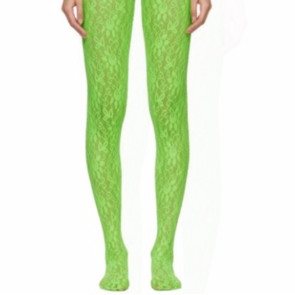NWT Gucci Green Lace Tights Size S - Picture 1 of 7